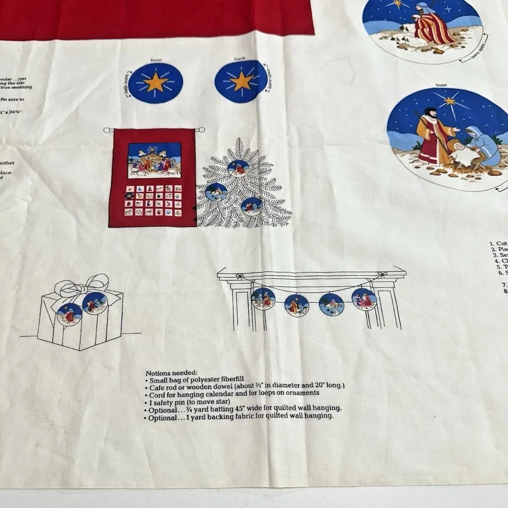 Christmas Follow The Star Nativity‎ Advent Calendar And Ornaments Fabric Craft